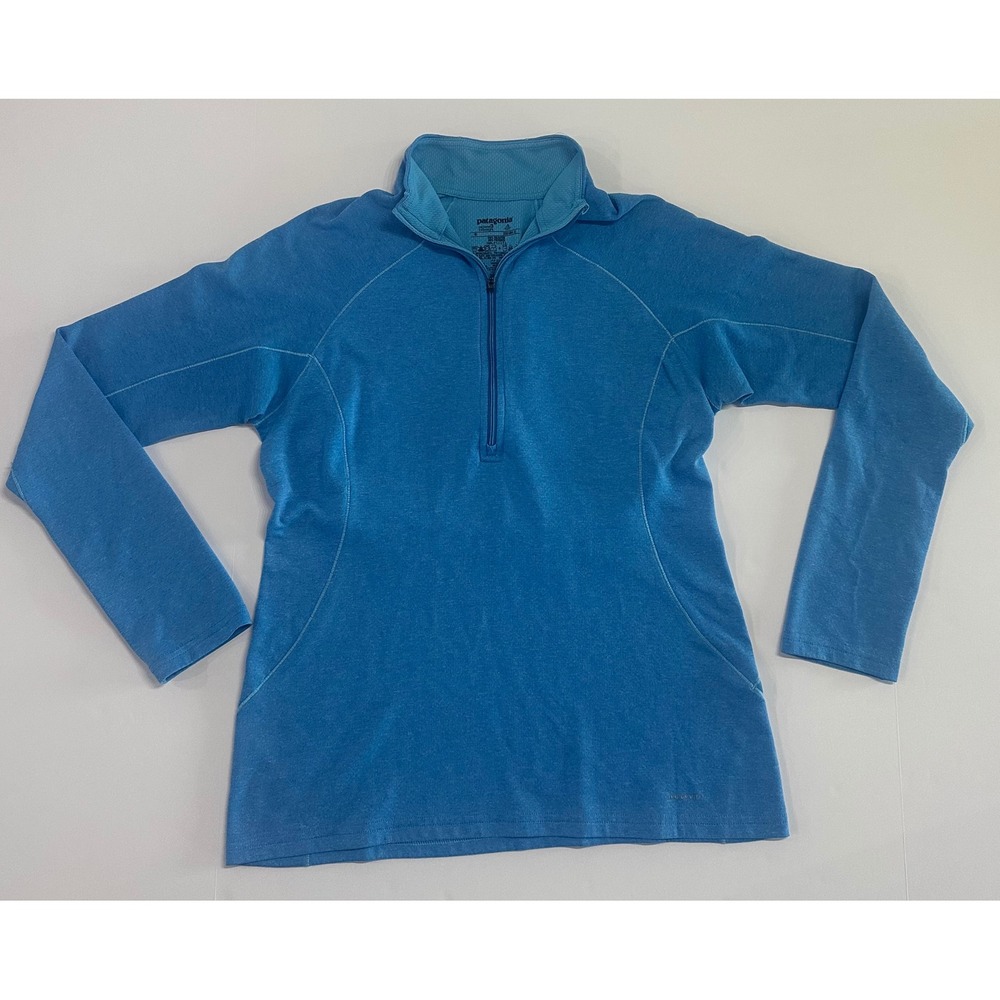 Patagonia Capilene 3 Midweight 1/4 Zip Pullover Blue Polartec Womens Medium